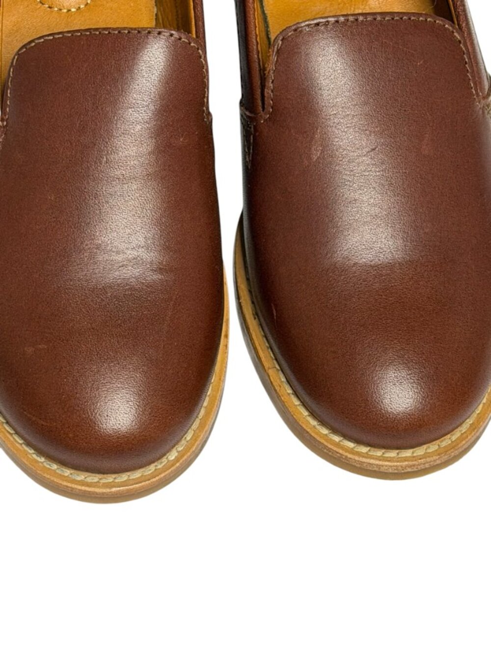 Patina Portland Leather Womens Loafer Shoes Slip On Cognac Brown 5.5 - Picture 4 of 10